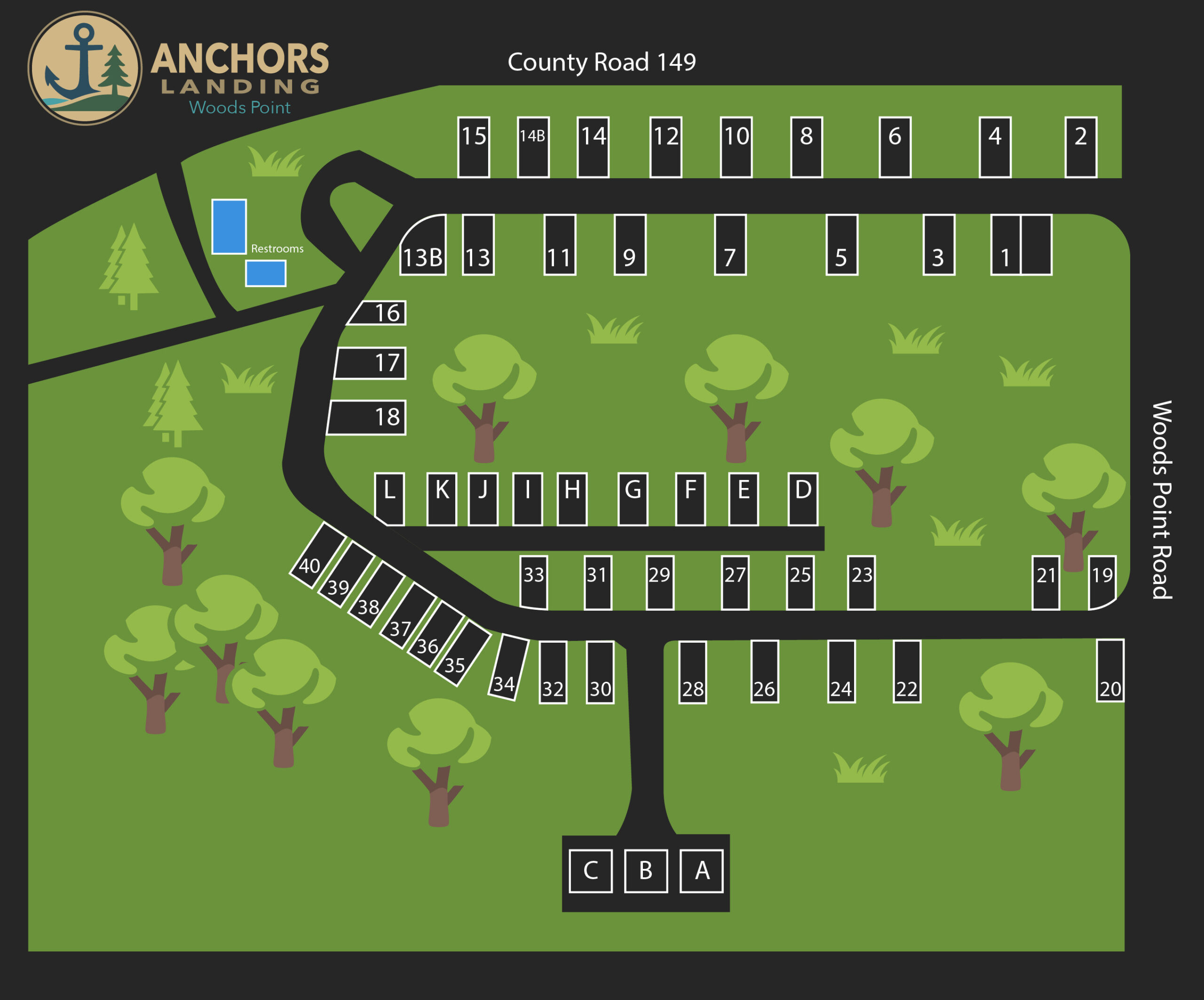 Anchors Landing - Woods Point map Anchors Landing Jordan map
